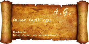 Auber György névjegykártya